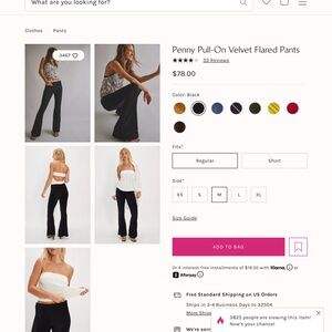 Free People Penny Pull-On Black Velvet Flare Pants